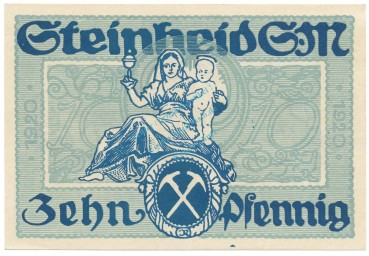 Steinheid , Notgeld 10 Pfennig Schein unc-kfr. Ti.7125.05.10 TH 1920 Verkehrsausgabe -4258-