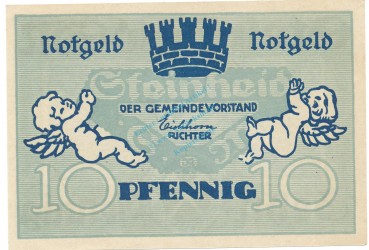 Preview: Steinheid , Notgeld 10 Pfennig Schein unc-kfr. Ti.7125.05.10 TH 1920 Verkehrsausgabe -4258-