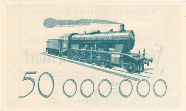 Preview: Stuttgart , Banknote 50 Millionen Mark Schein in unc-kfr. Keller 4926.e , Württemberg 1923 Inflation