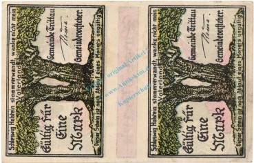 Preview: Trittau , Notgeld 2 Mark Doppelschein aunc-Lgbr. M-G 1347.4 , Schleswig Holstein o.D. Seriennotgeld