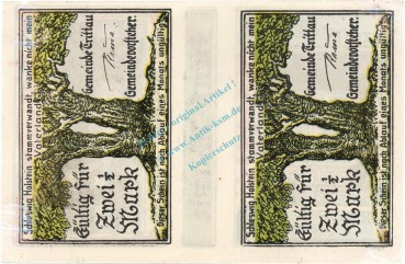 Preview: Trittau , Notgeld 5 Mark Doppelschein aunc-Lgbr. M-G 1347.4 , Schleswig Holstein o.D. Seriennotgeld