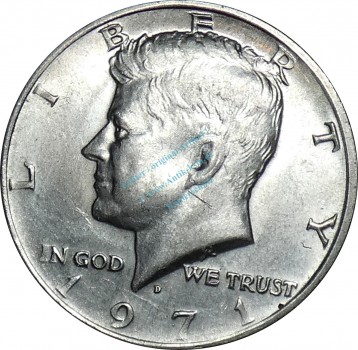 USA , 1 halber Dollar 1971 D -John F. Kennedy- , ss-vz -0205-