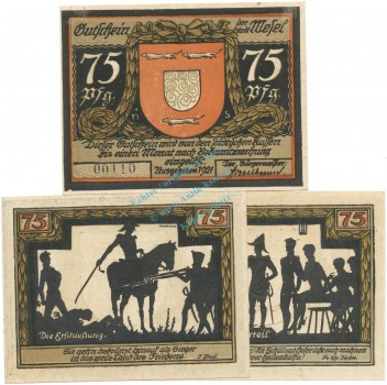 Wesel , Notgeld Set -Nummerngleich, w. Rand-  F-kfr. M-G 1409.3 , NW 1921 Seriennotgeld -5744-