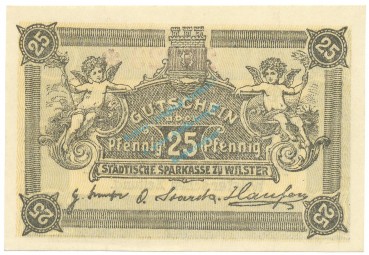 Wilster , Notgeld 25 Pfennig --WZ-- unc-kfr. Ti.7960.05.10 SH o.D. Verkehrsausgabe -0348-