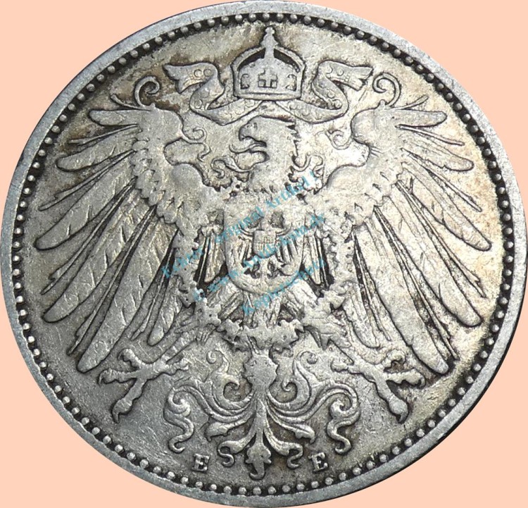 1 Mark Kursmünze -gr. Adler- 1899 E -deutsches Kaiserreich- s-ss J.17 -0908-