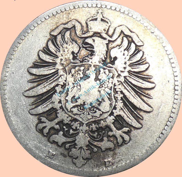 1 Mark Kursmünze -kl. Adler- 1880 E -deutsches Kaiserreich- s J.9 -0910-
