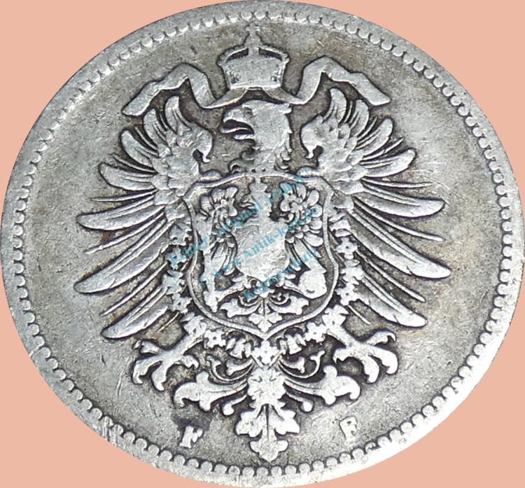 1 Mark Kursmünze deutsches Kaiserreich 1875 F -kleiner Adler- s-ss J.9 -0820-