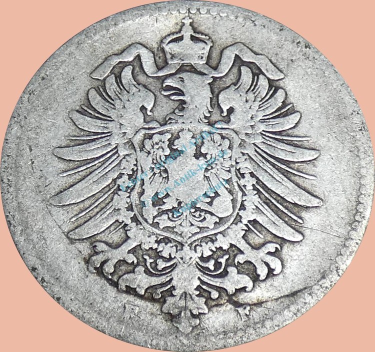 1 Mark Kursmünze deutsches Kaiserreich 1878 F -kleiner Adler- s. J.9 -0955-