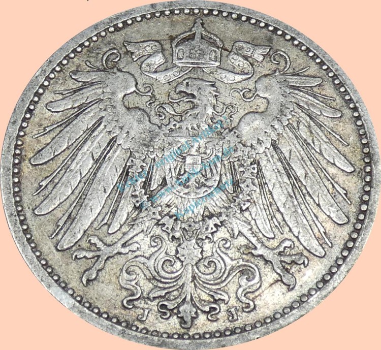 1 Mark Münze -gr. Adler- 1904 J -deutsches Kaiserreich- ss-vz J.17 -0921-