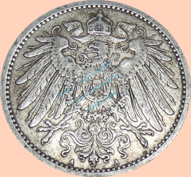 1 Mark Münze -gr. Adler- 1905 A -deutsches Kaiserreich- ss-vz- J.17 -0918-