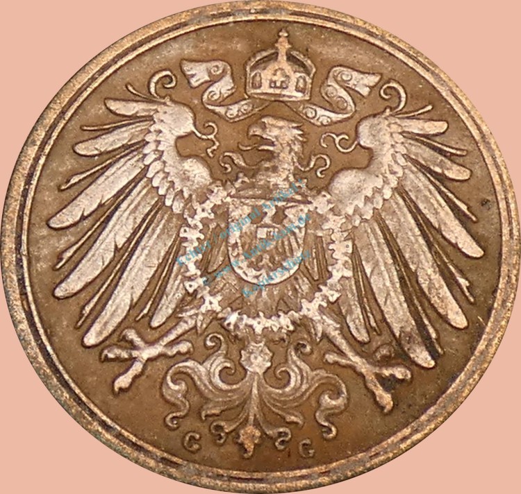 1 Pfennig Münze 1892 G -Deutsches Kaiserreich- ss-vz J.10 -0988-