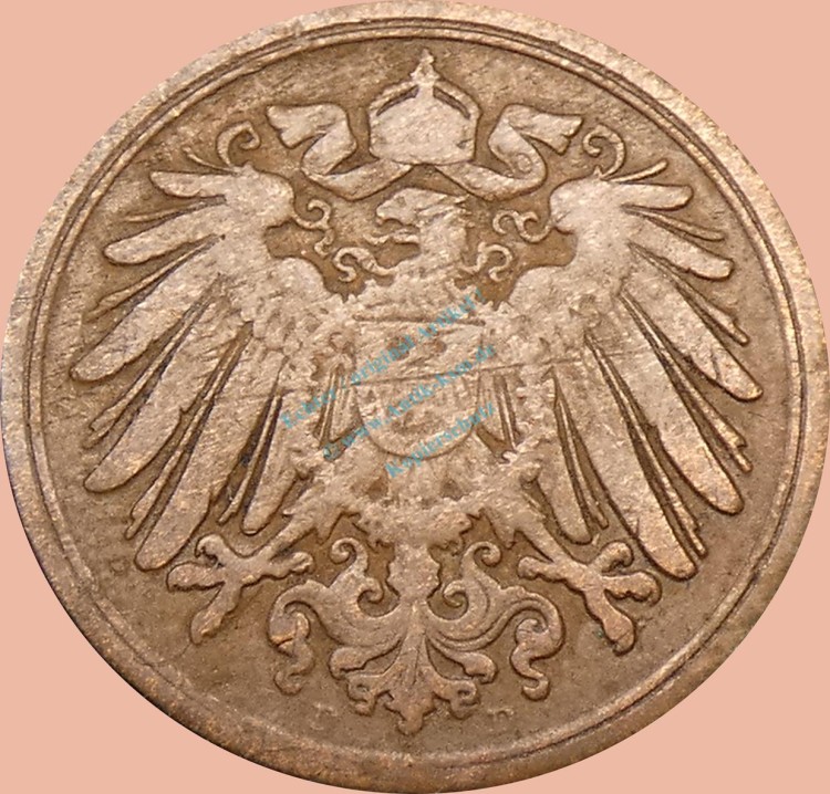 1 Pfennig Münze 1895 D -Deutsches Kaiserreich- s-ss J.10 -0995-