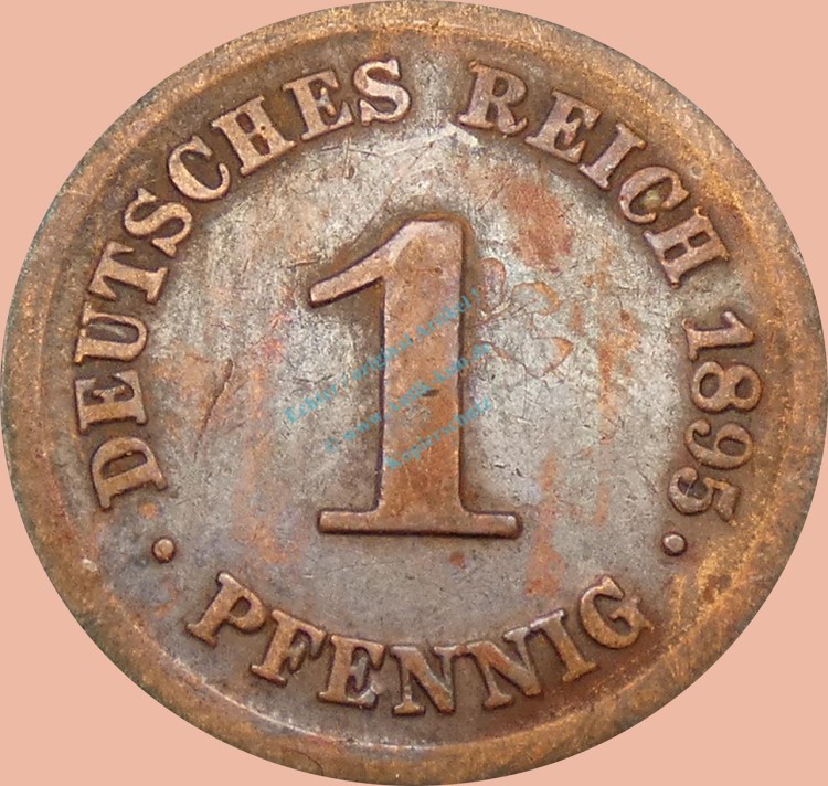 1 Pfennig Münze 1895 E -Deutsches Kaiserreich- s-ss J.10 -0996-