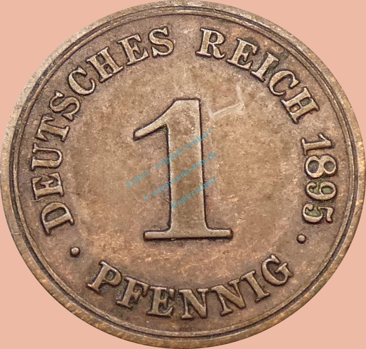 1 Pfennig Münze 1895 G -Deutsches Kaiserreich- ss-vz J.10 -0997-
