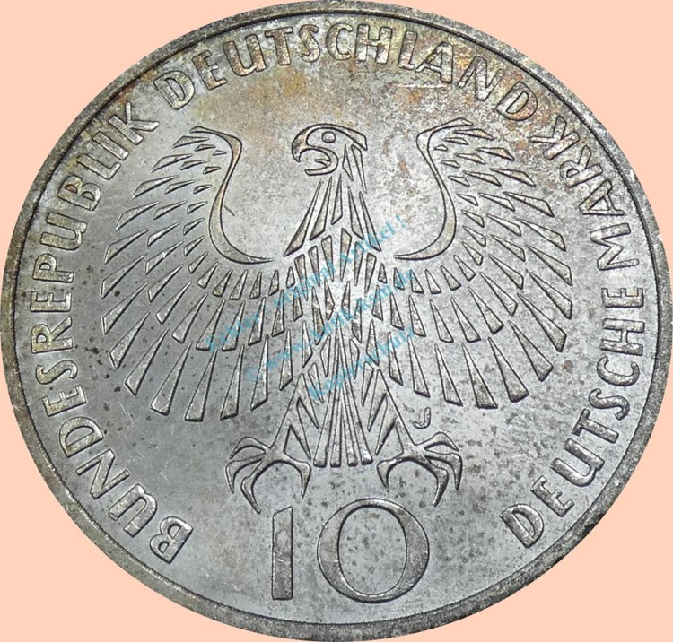 10 D-Mark Münze -Olympiade München- 1972 J -BRD- vz. J.405 -0930-