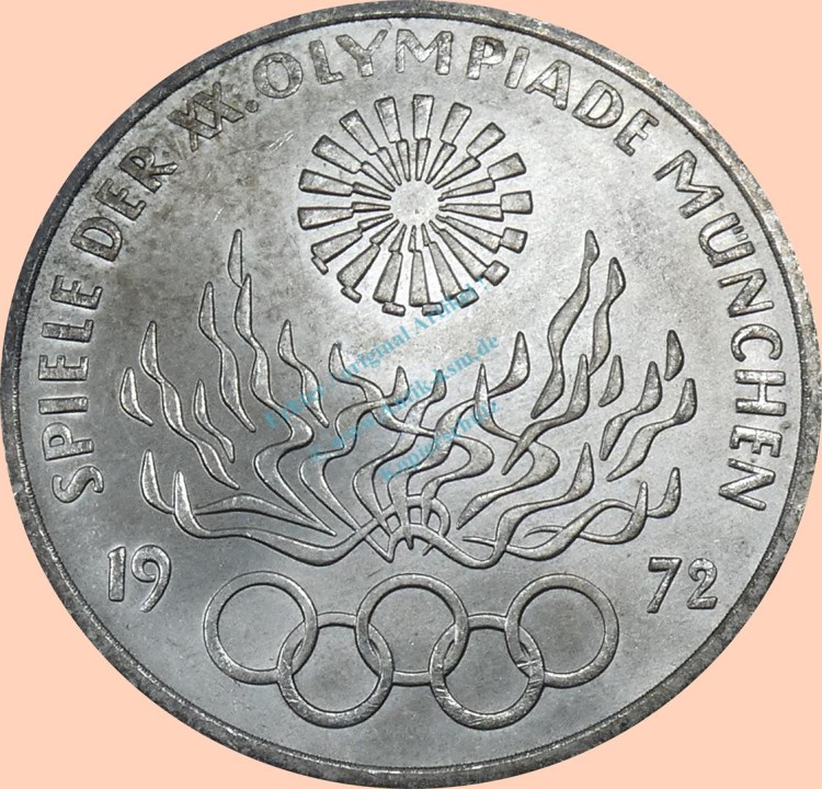 10 D-Mark Münze -Olympiade München- 1972 J -BRD- vz. J.405 -0930-