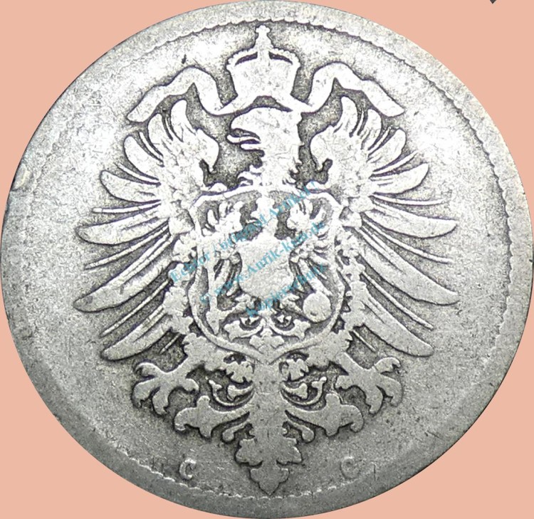 10 Pfennig Münze Deutsches Kaiserreich 1873 C -kl.Adler- s- J.4 -0965-