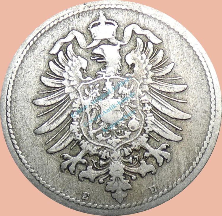 10 Pfennig Münze Deutsches Kaiserreich 1874 E -kl.Adler- s J.4 -0969-