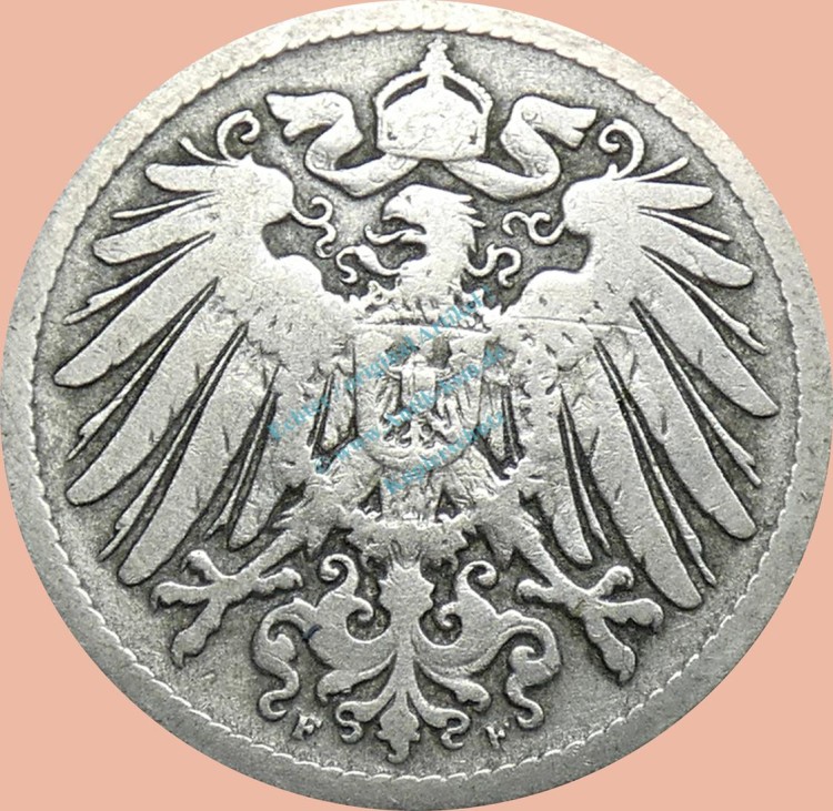 10 Pfennig Münze Deutsches Kaiserreich 1890 F -gr.Adler- s J.13 -0973-
