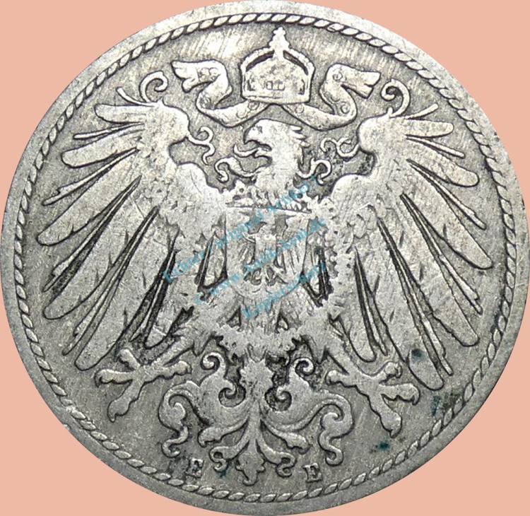 10 Pfennig Münze Deutsches Kaiserreich 1892 E -gr.Adler- s-ss- J.13 -0975-