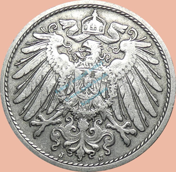 10 Pfennig Münze Deutsches Kaiserreich 1893 j -gr.Adler- ss J.13 -0979-