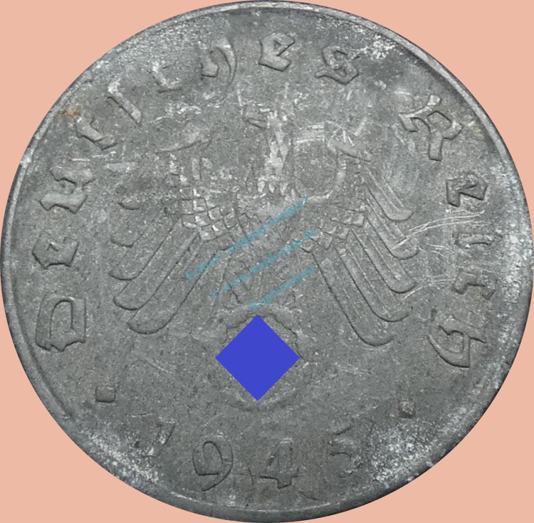 10 Pfennig Münze Deutsches Reich 1945 E -Zink- s-ss J.371 -0983-