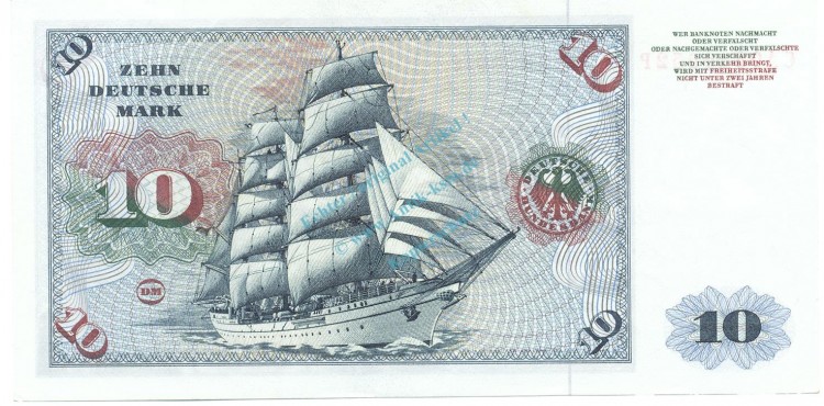 10 D-Mark Schein unc-kfr 1970 BRD-14, Ros.270, P.31.a , Deutsche Bundesbank -1277-