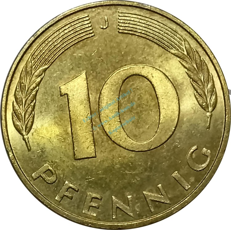 10 Pfennig Kursmmünze 1990 J -Bundesrepublik Deutschland- ss-vz , J.383 -0675-