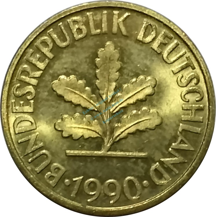 10 Pfennig Kursmmünze 1990 J -Bundesrepublik Deutschland- ss-vz , J.383 -0675-