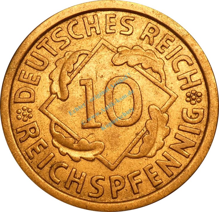 10 Reichspfennig Kursmünze 1933 A -Deutsches Reich- ss-vz , J.317 -0743-