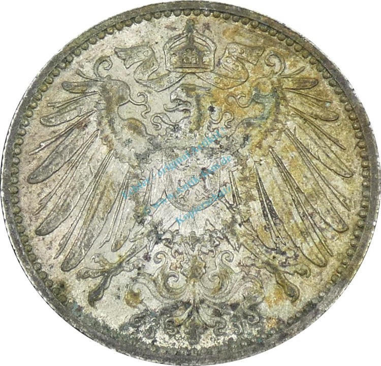 1 Mark Kursmünze -gr. Adler- 1914 J -deutsches Kaiserreich- s-ss J.17 -0852-