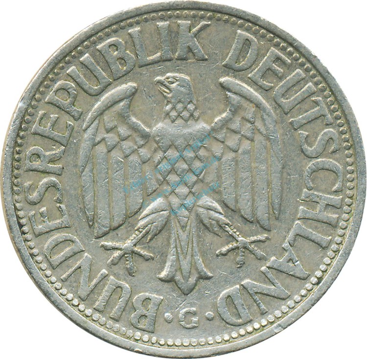 1 Mark Kursmmünze 1954 G -Bundesrepublik Deutschland- s-ss , J.385 -0712-