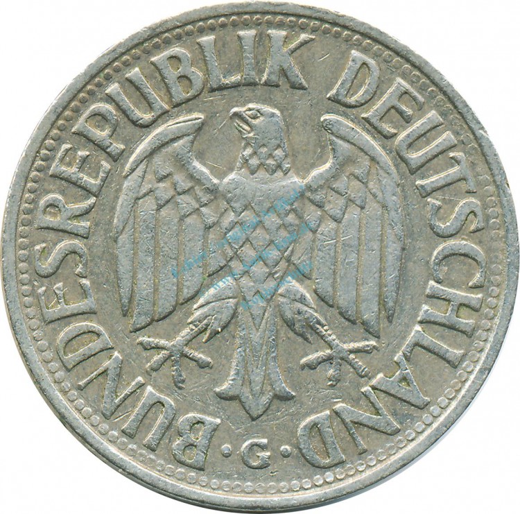 1 Mark Kursmmünze 1955 G -Bundesrepublik Deutschland- s-ss , J.385 -0704-