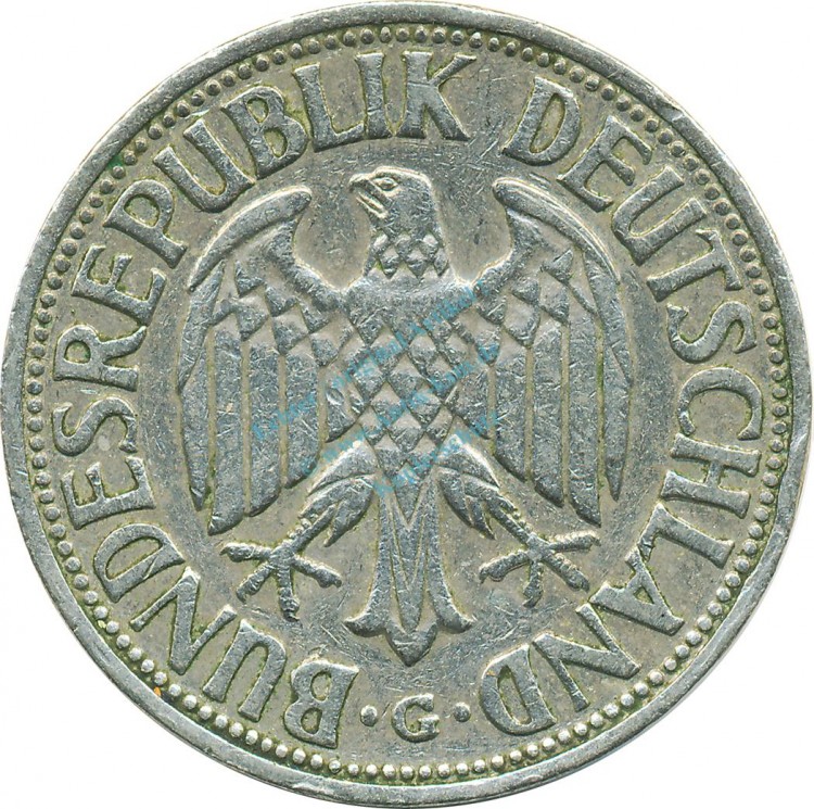 1 Mark Kursmmünze 1955 G -Bundesrepublik Deutschland- s-ss , J.385 -0705-