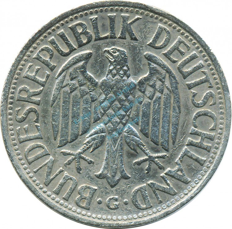 1 Mark Kursmmünze 1955 G -Bundesrepublik Deutschland- s-ss , J.385 -0706-