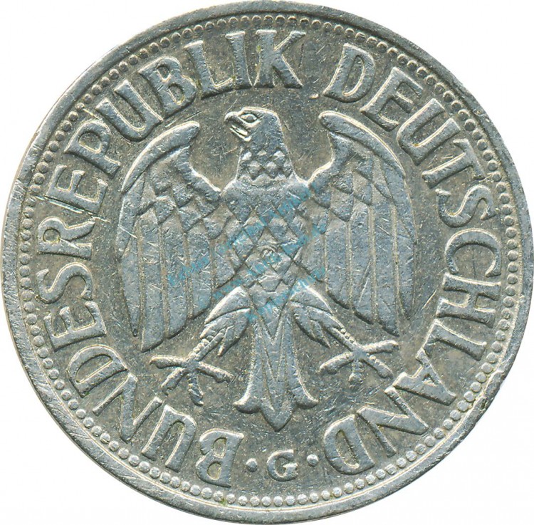 1 Mark Kursmmünze 1955 G -Bundesrepublik Deutschland- s-ss , J.385 -0710-