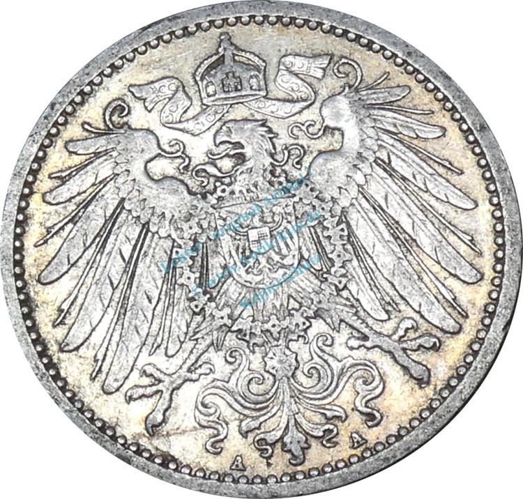 1 Mark Münze -gr. Adler- 1911 A -deutsches Kaiserreich- ss-vz- J.17 -0654-
