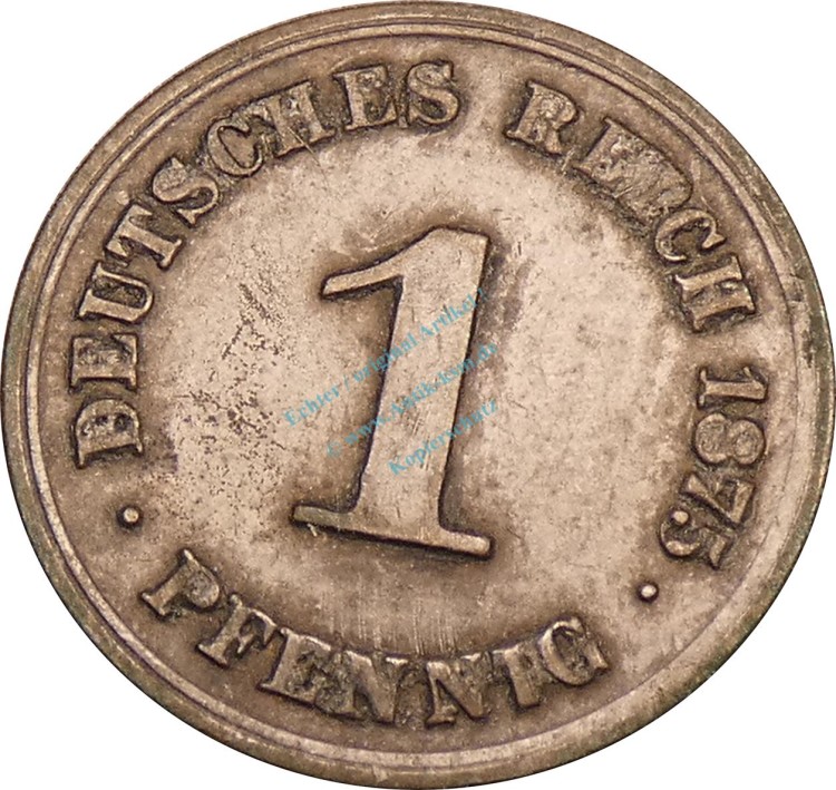 1 Pfennig Kursmünze 1875 C -Deutsches Kaiserreich- s-ss , J.1 -0759-