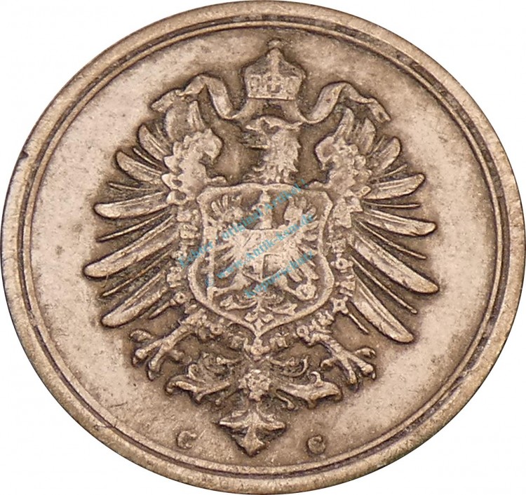 1 Pfennig Kursmünze 1875 C -Deutsches Kaiserreich- s-ss , J.1 -0759-