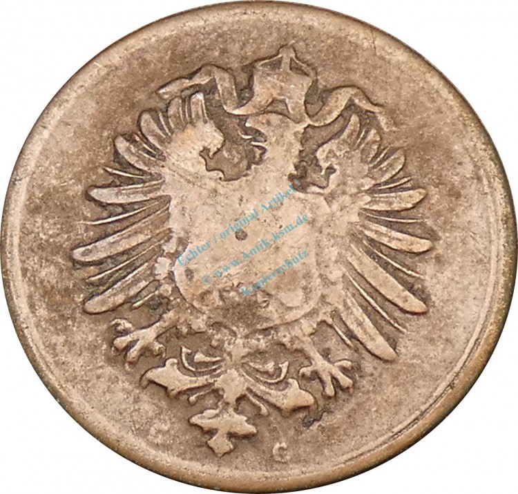 1 Pfennig Kursmünze 1875 G -Deutsches Kaiserreich- s , J.1 -0762-