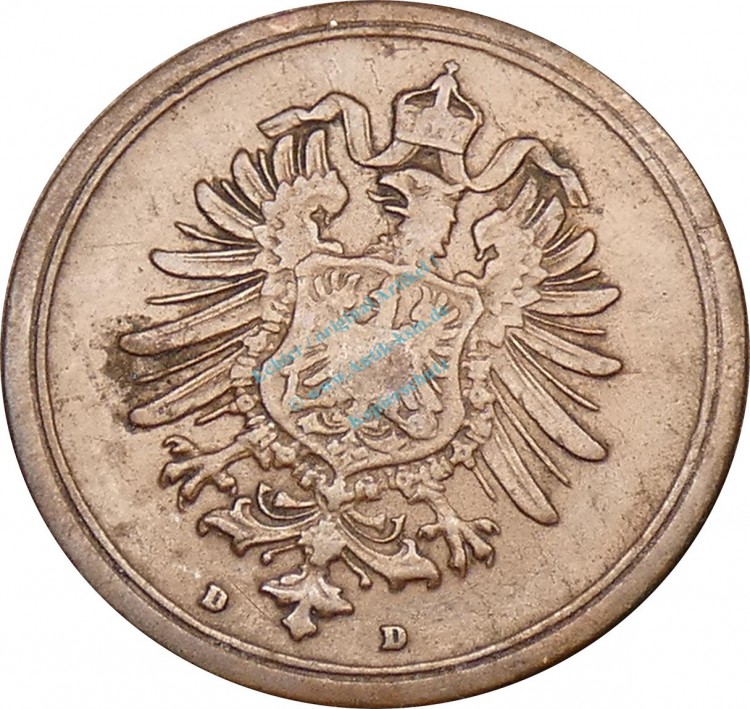 1 Pfennig Kursmünze 1876 D -Deutsches Kaiserreich- ss , J.1 -0772-