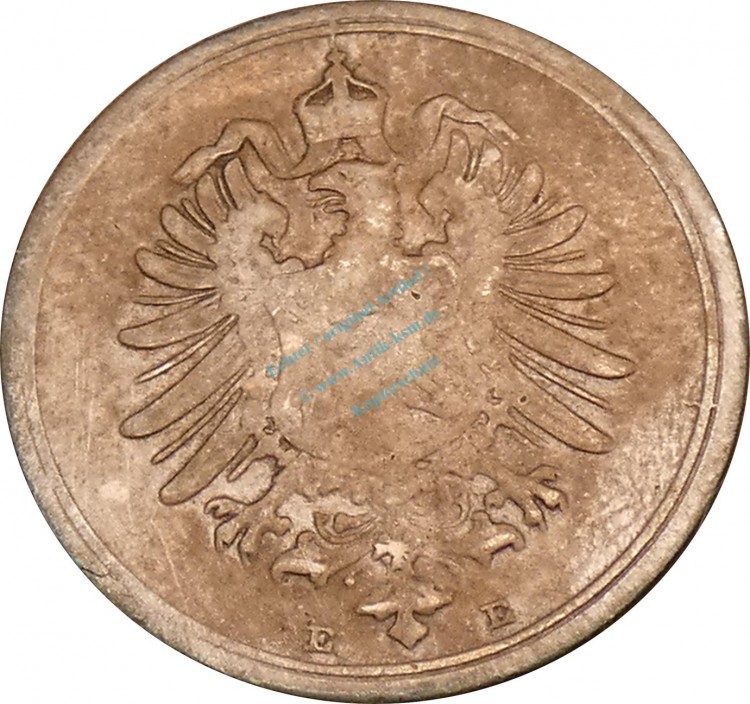 1 Pfennig Kursmünze 1876 E -Deutsches Kaiserreich- s-ss , J.1 -0773-