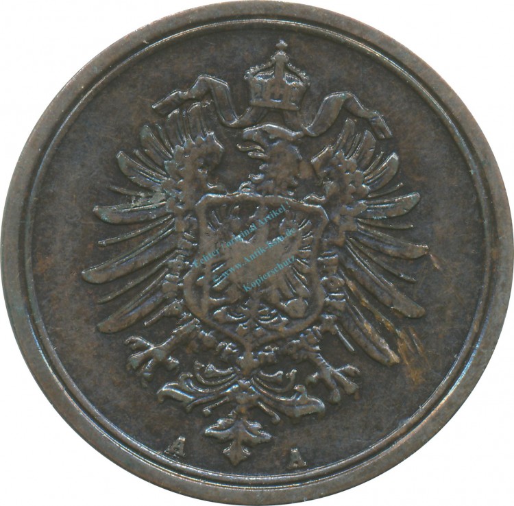 1 Pfennig Kursmünze 1877 A -deutsches Kaiserreich- ss-vz , J.1 -0716-
