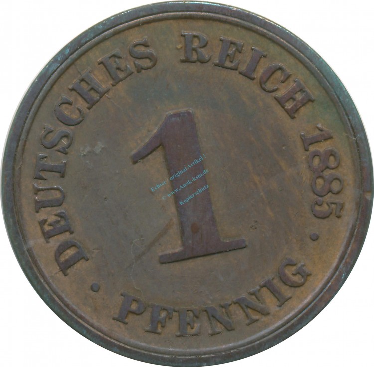 1 Pfennig Kursmünze 1885 G -deutsches Kaiserreich- ss-vz , J.1 -0719-