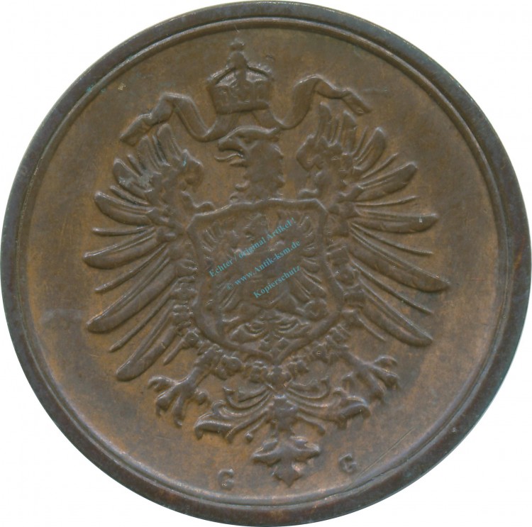 1 Pfennig Kursmünze 1885 G -deutsches Kaiserreich- ss-vz , J.1 -0719-