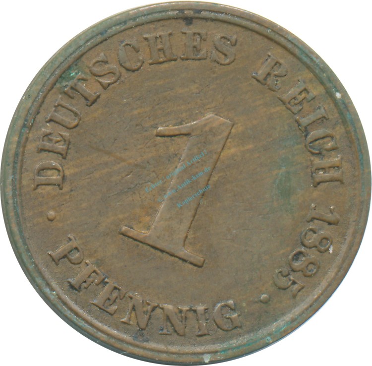 1 Pfennig Kursmünze 1885 J -deutsches Kaiserreich- ss-vz , J.1 -0718-