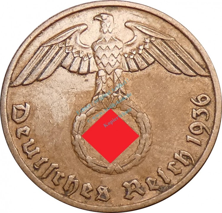 1 Pfennig Kursmünze 1936 F -deutsches Reich- ss-vz , J.361 -0727-