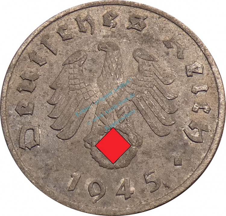 1 Pfennig Kursmünze 1945 E -deutsches Reich- ss , J.369 -0729-