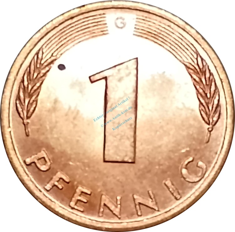 1 Pfennig Kursmmünze 1978 G -Bundesrepublik Deutschland- ss-vz , J.380 -0672-