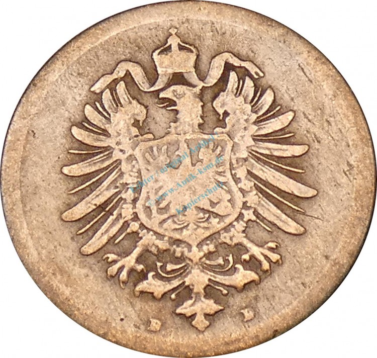 1 Reichspfennig Kursmünze 1886 D -Deutsches Kaiserreich- s , J.1 -0783-